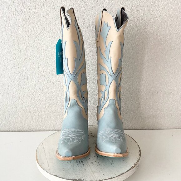 Lane JOLENE Womens Cowboy Boots 9.5 Blueberry Buttermilk Western Cowgirl Tall - Picture 5 of 11